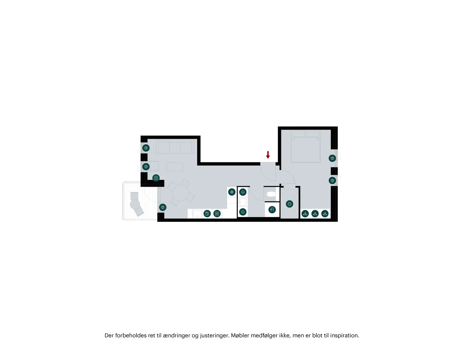 2-room apartment with a balcony in 2300 København S image 3