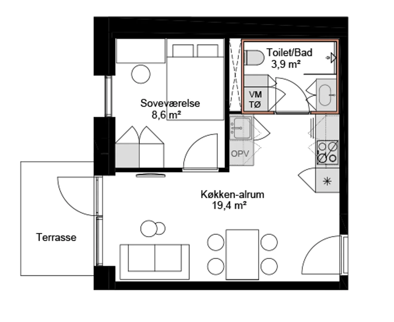 2-room apartment with a balcony in 8240 Risskov image 1