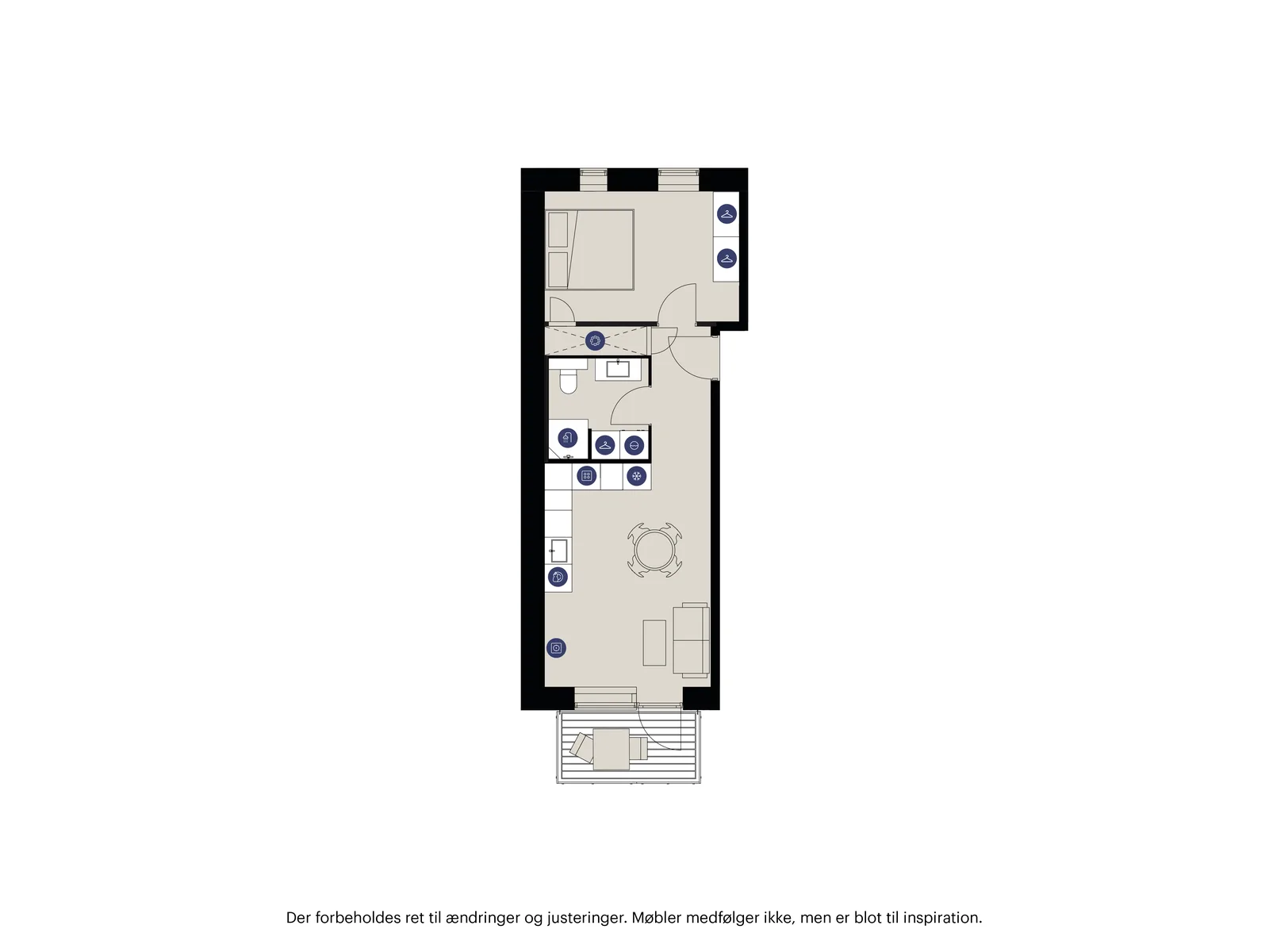 2-room apartment with a balcony in 2640 Hedehusene image 3