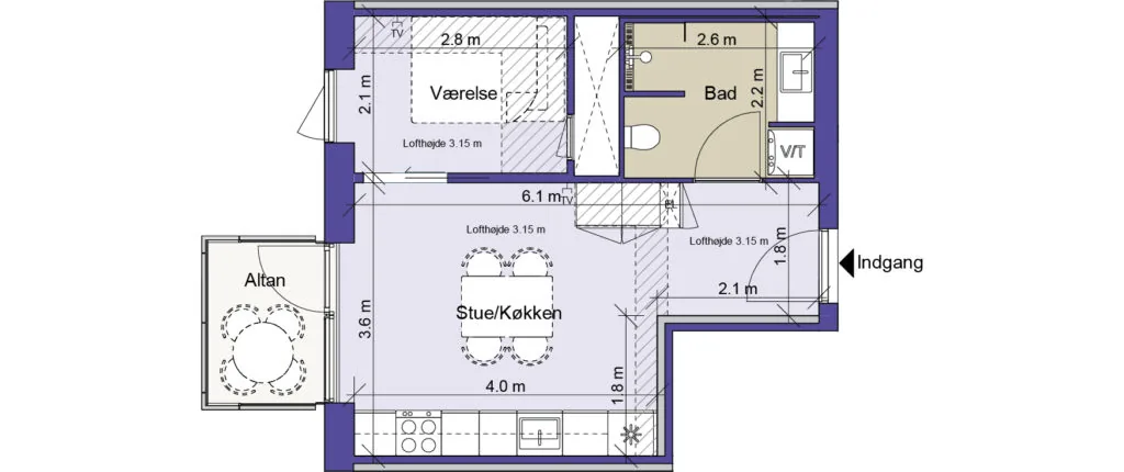 3-værelses lejlighed med altan i 8000 Århus C billede 5