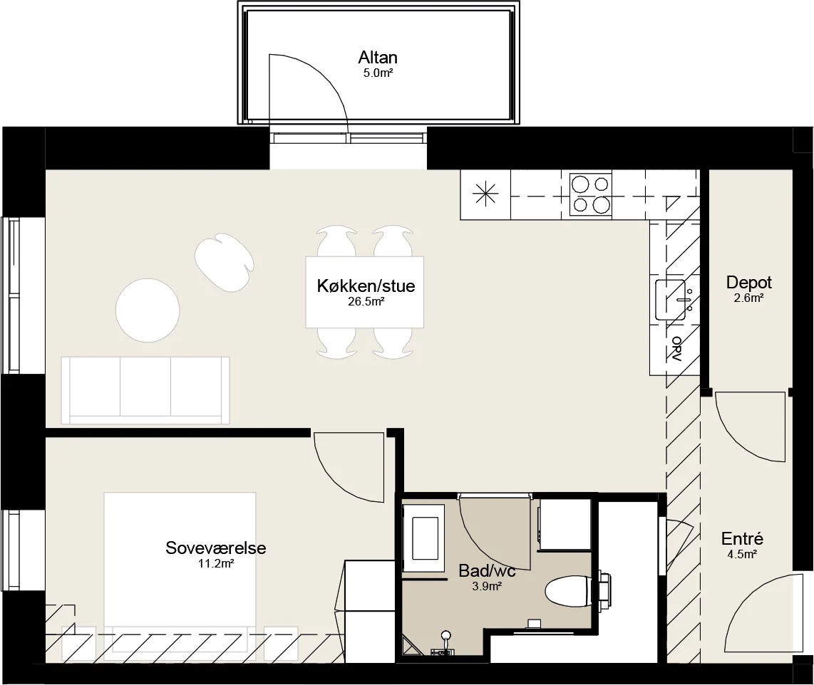 2-room apartment in 8940 Randers SV image 3