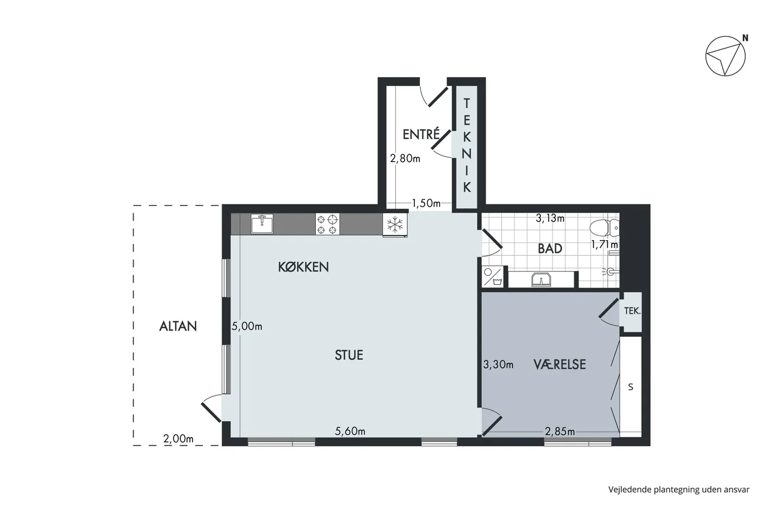 2-room apartment with a balcony in 9000 Ålborg image 6