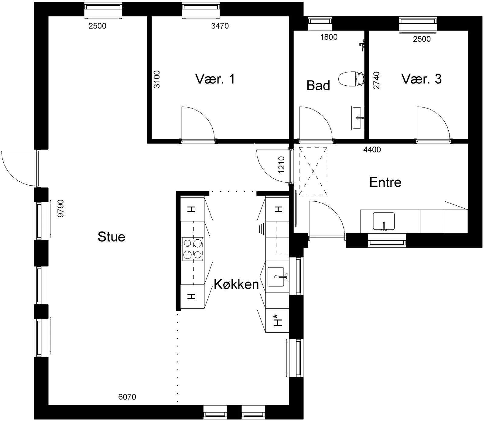 3-værelses rækkehus i 6900 Skjern billede 2