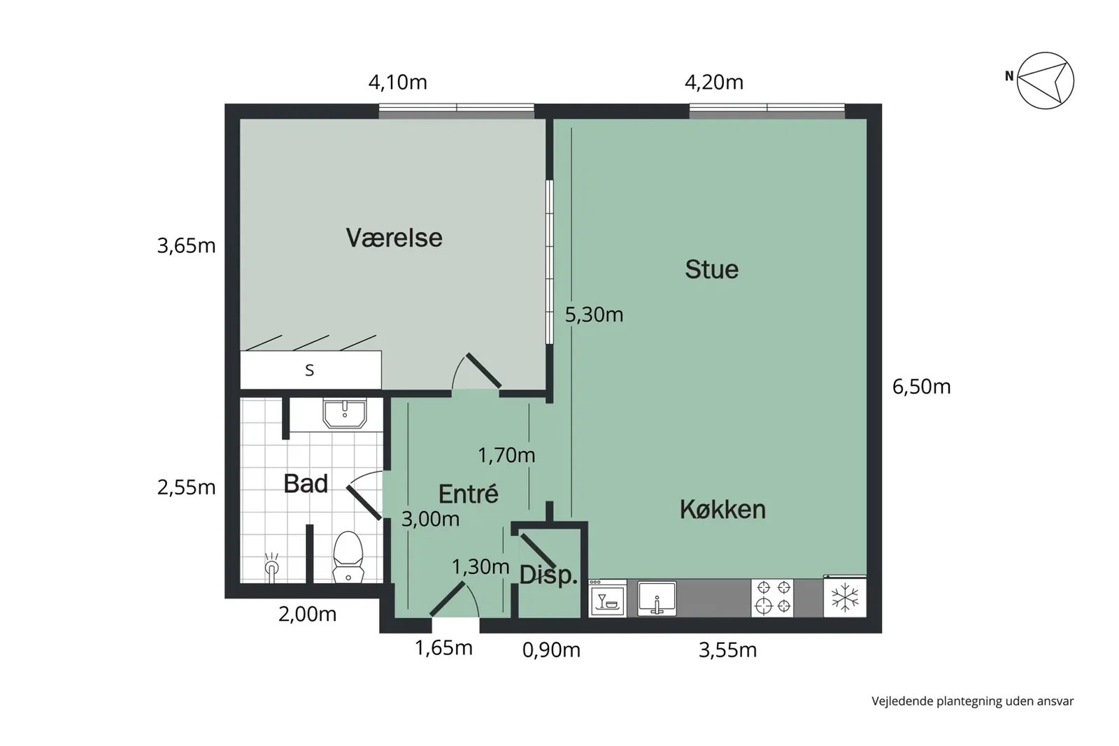 2-værelses lejlighed med elevator i 9000 Ålborg billede 6