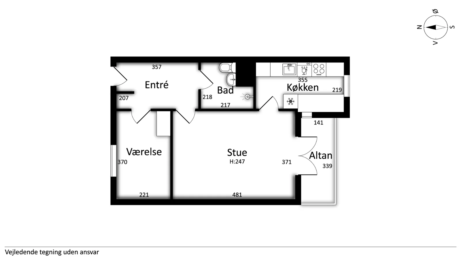 2-room apartment with a balcony in 7100 Vejle image 6