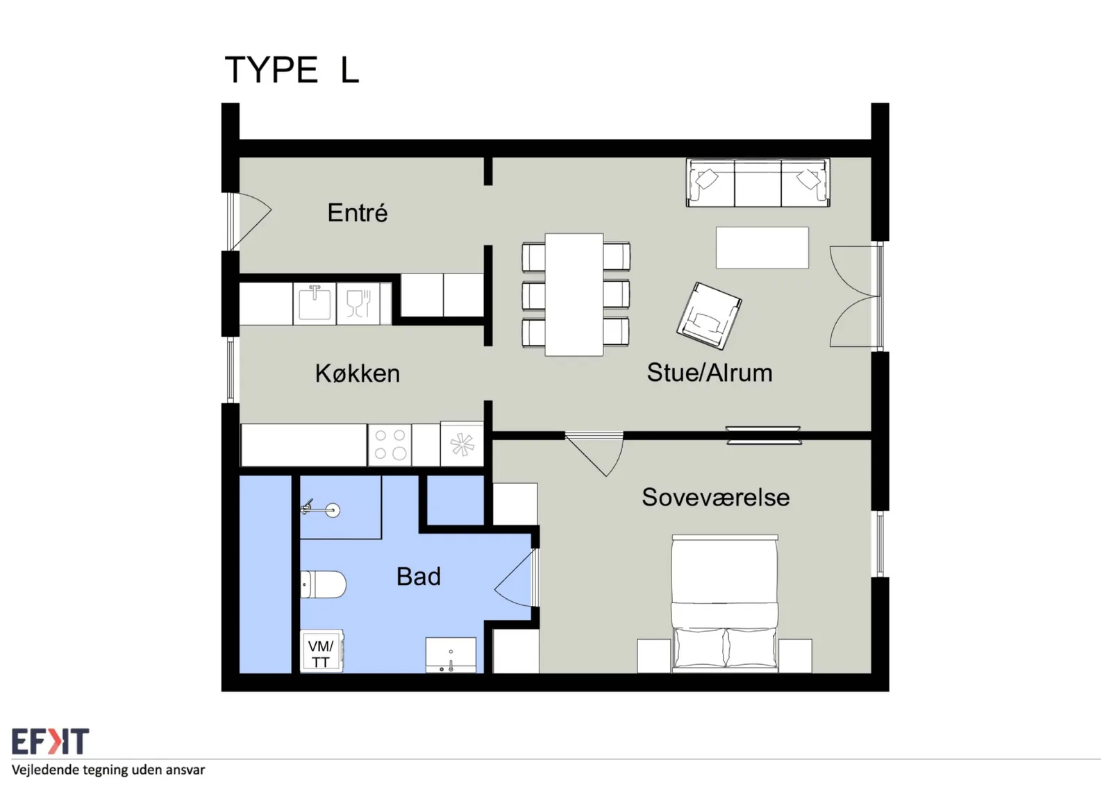 2-room apartment with a balcony in Ålborg image 1