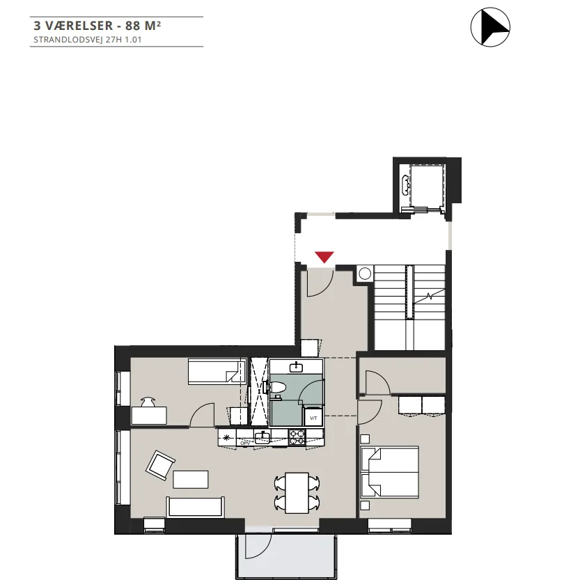 3-room apartment with an elevator in 2300 København S image 3