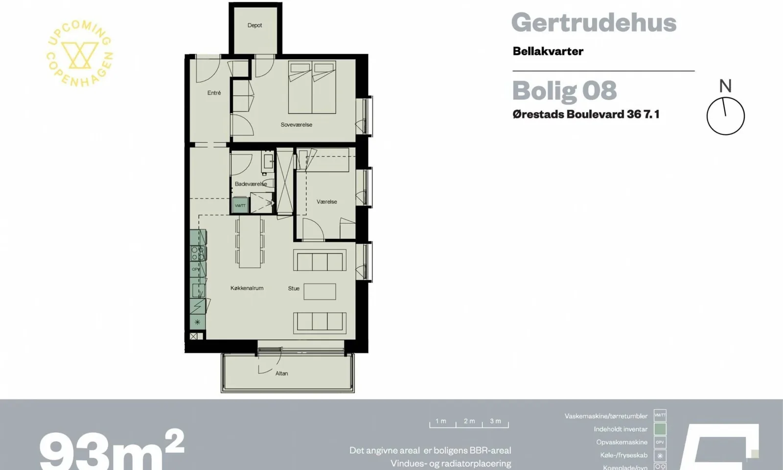 3-room apartment with a balcony in 2300 København S image 3