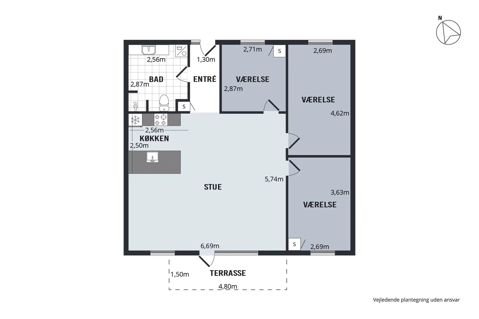4-room apartment with a balcony in 9000 Ålborg image 6