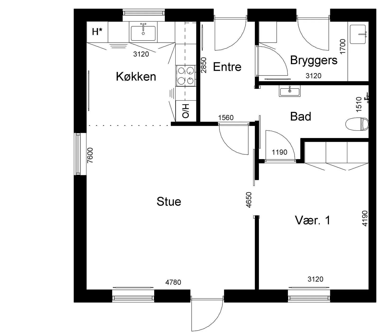 2-room townhouse in 6971 Spjald image 2