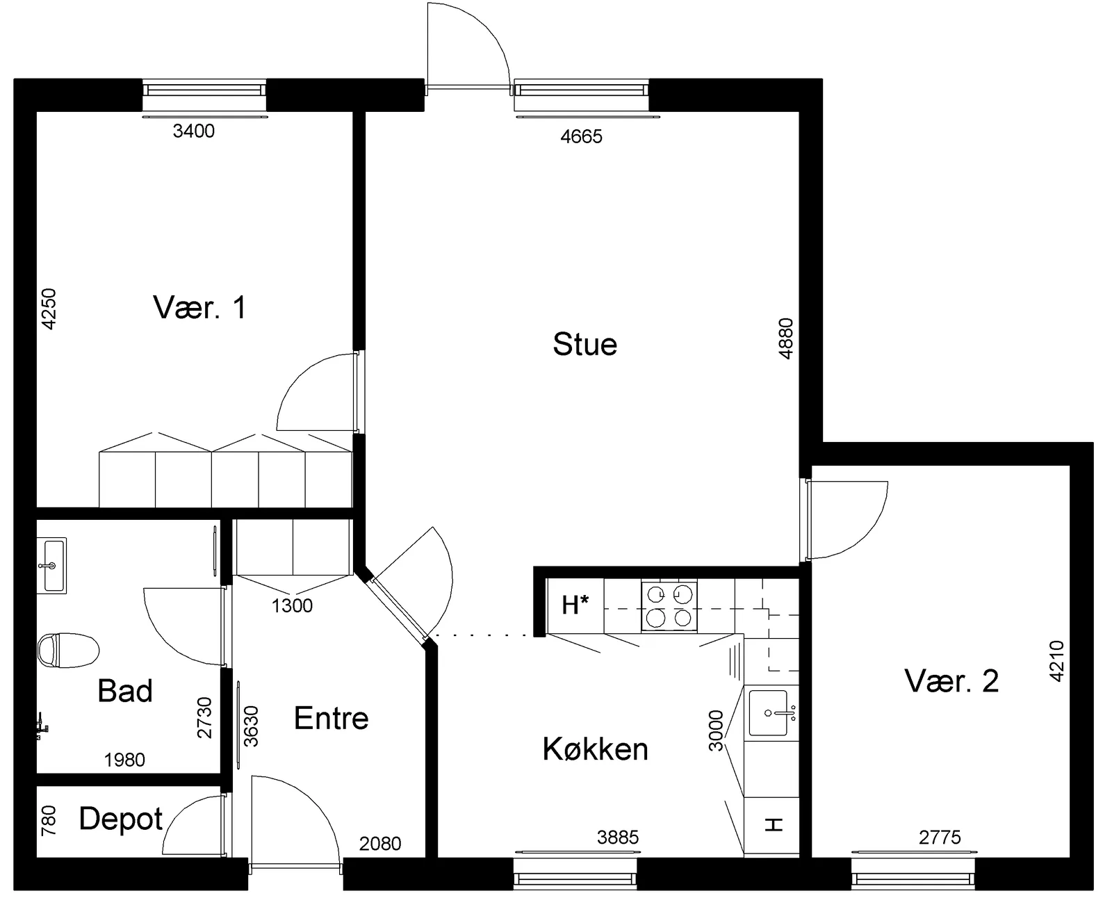 3-værelses rækkehus i 6971 Spjald billede 2