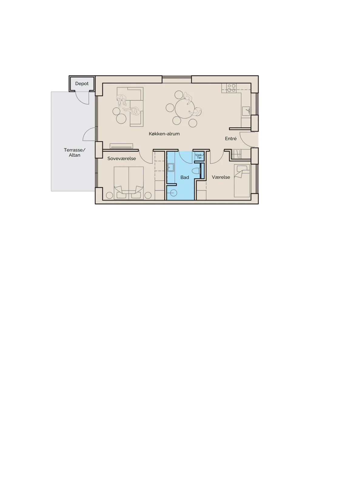 3-room apartment with a balcony in 4700 Næstved image 4